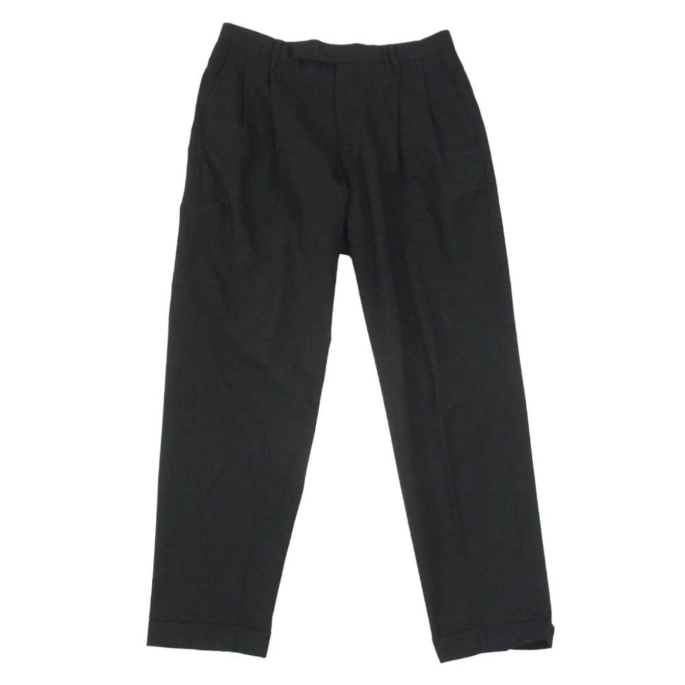 COMOLI コモリ 22SS V01-03003 2TUCK PANTS ウール 2タック スラックスパンツ ブラック系 2【中古】