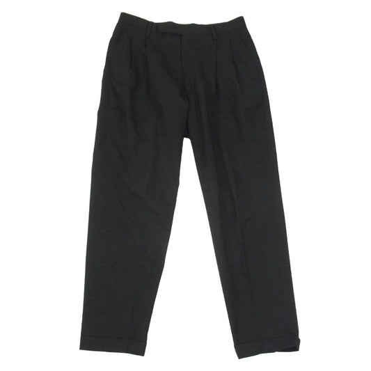 COMOLI コモリ 22SS V01-03003 2TUCK PANTS ウール 2タック スラックスパンツ ブラック系 2【中古】