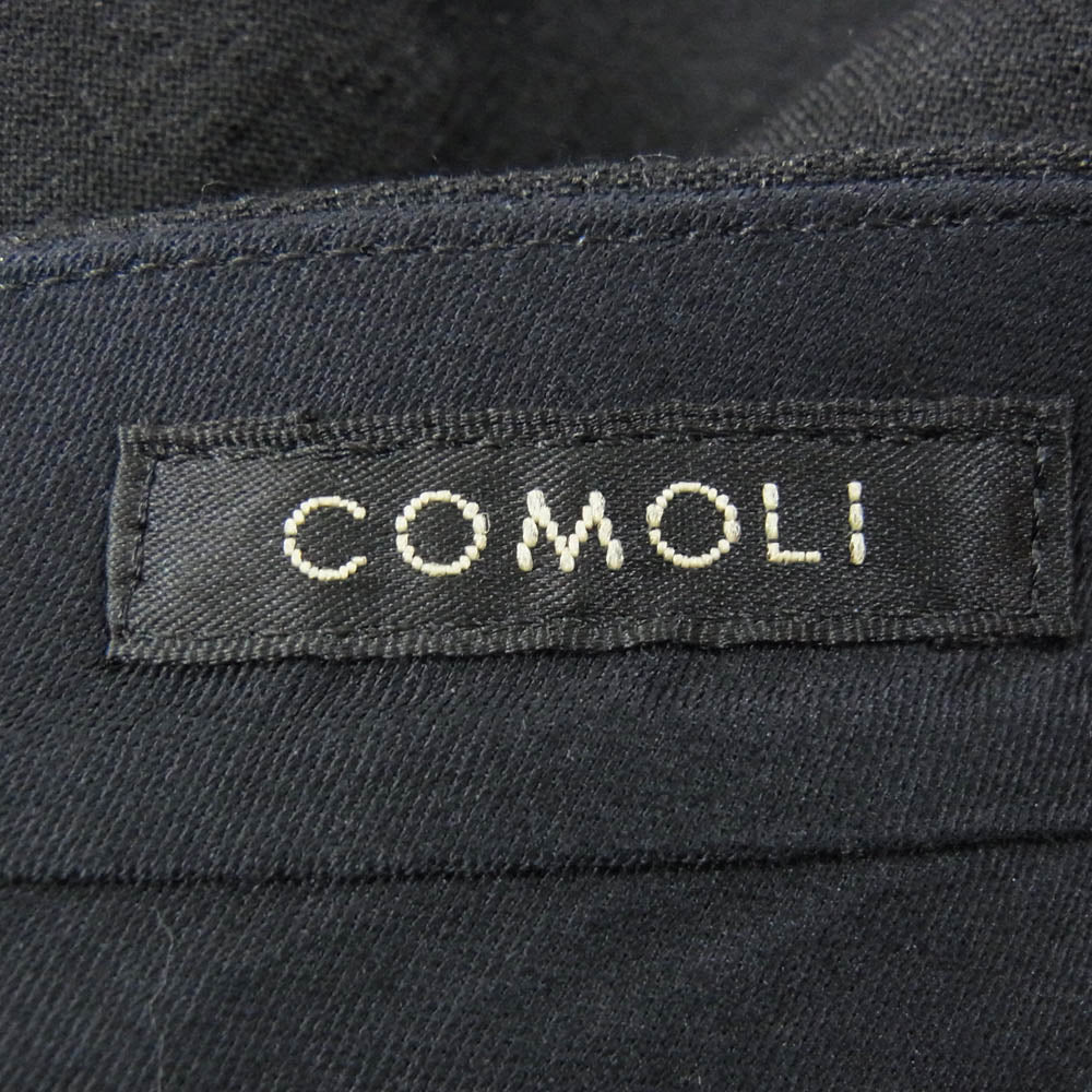 COMOLI コモリ 22SS V01-03003 2TUCK PANTS ウール 2タック スラックスパンツ ブラック系 2【中古】