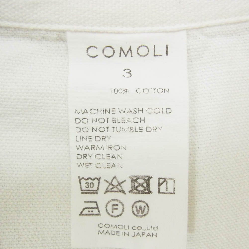 COMOLI コモリ 22SS V01-01022 1938 コットン カバーオール ジャケット ホワイト系 3【中古】
