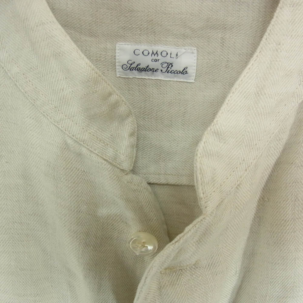 COMOLI コモリ 21SS T01-01010 ×Salvatore Piccolo サルヴァトーレ ピッコロ リネンヘリンボーン スタンドカラー ジャケット オフホワイト系 46【中古】