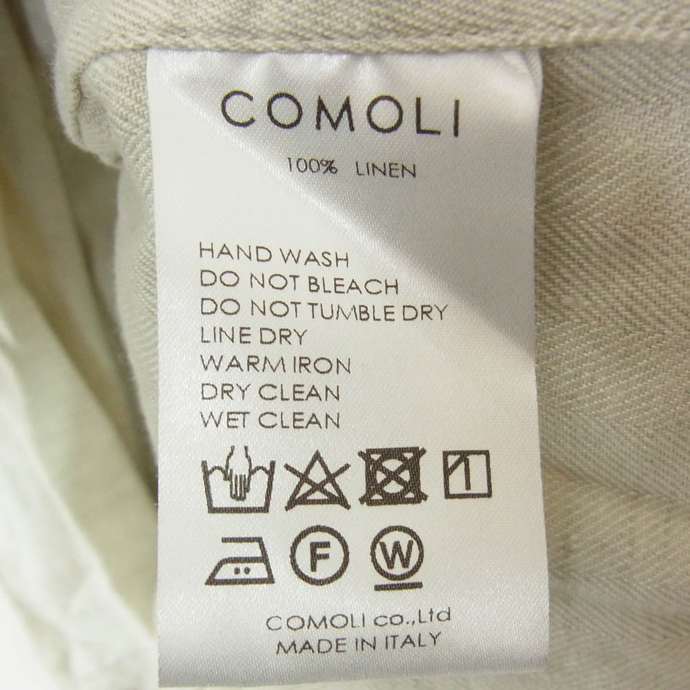 COMOLI コモリ 21SS T01-01010 ×Salvatore Piccolo サルヴァトーレ ピッコロ リネンヘリンボーン スタンドカラー ジャケット オフホワイト系 46【中古】