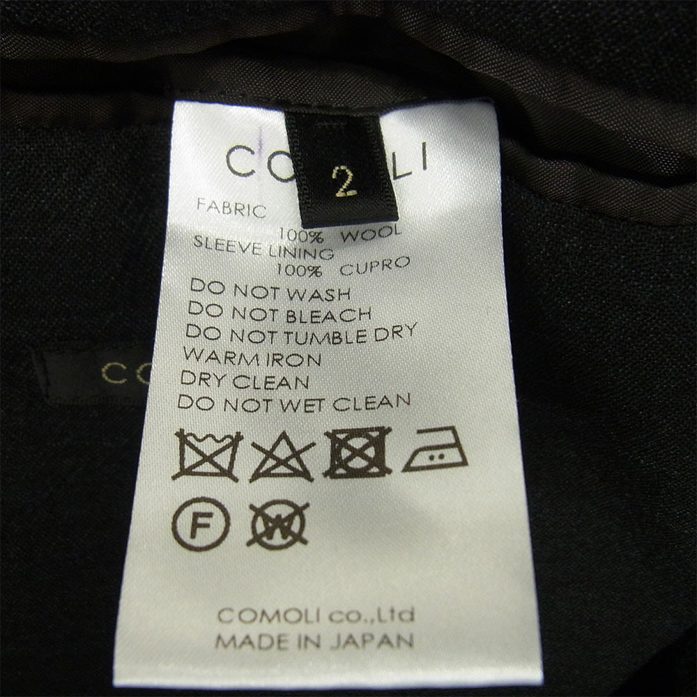 COMOLI コモリ 20SS R01-01012 2B ウール テーラード ジャケット ダークグレー系 2【中古】