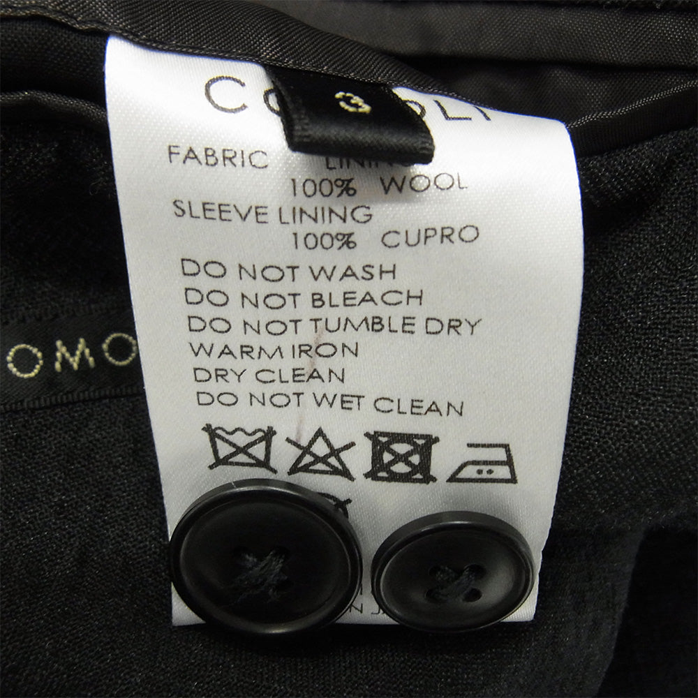 COMOLI コモリ 21SS T01-01001 ウール 2B テーラード ジャケット ダークグレー系 3【中古】