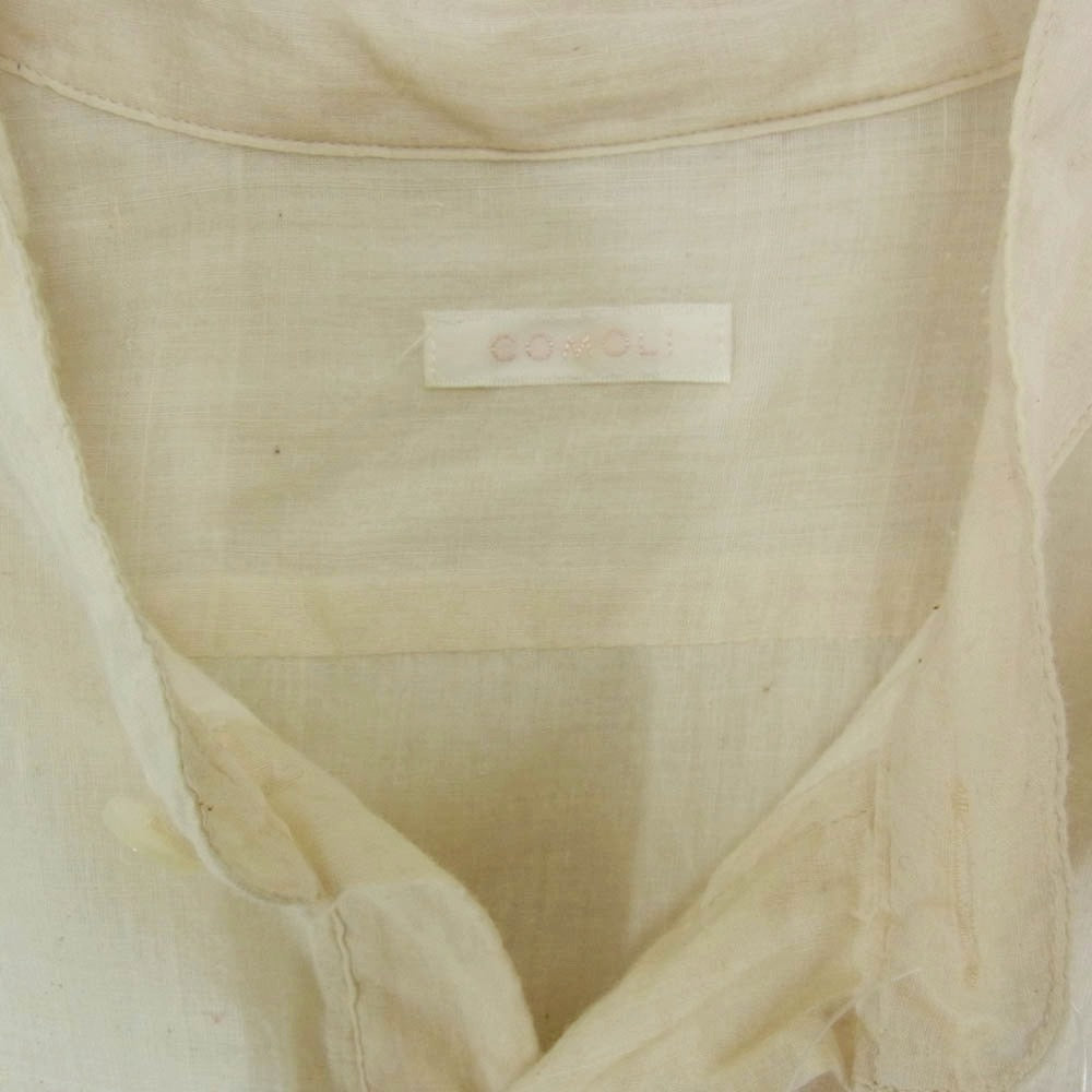 COMOLI コモリ 23SS X01-02011 モスリン プルオーバー 長袖 シャツ ベージュ系 2【中古】