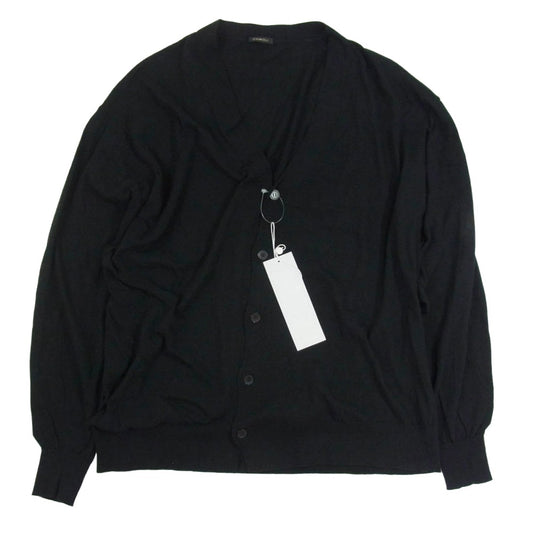 COMOLI コモリ 25SS B01-06002 コットン Vネック カーディガン ブラック系 3【中古】