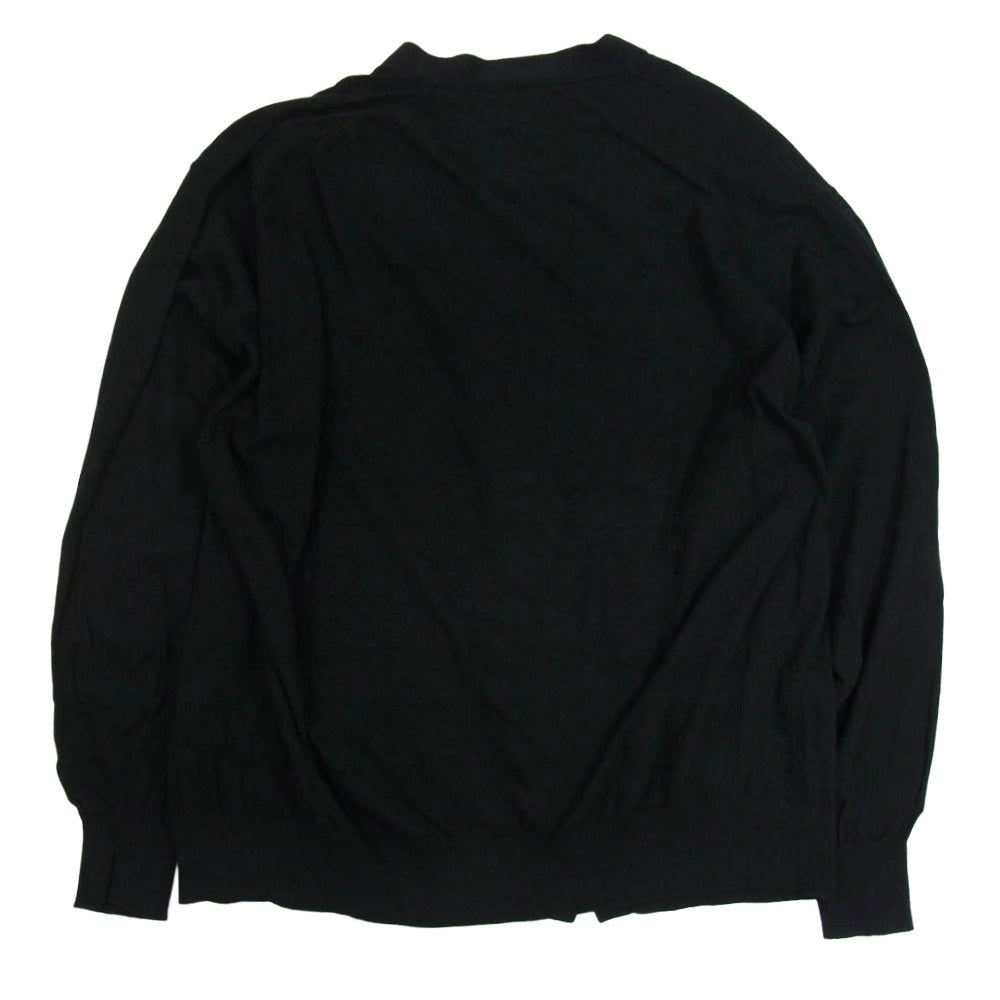 COMOLI コモリ 25SS B01-06002 コットン Vネック カーディガン ブラック系 3【中古】