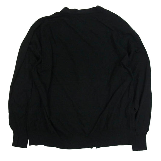 COMOLI コモリ 25SS B01-06002 コットン Vネック カーディガン ブラック系 3【中古】