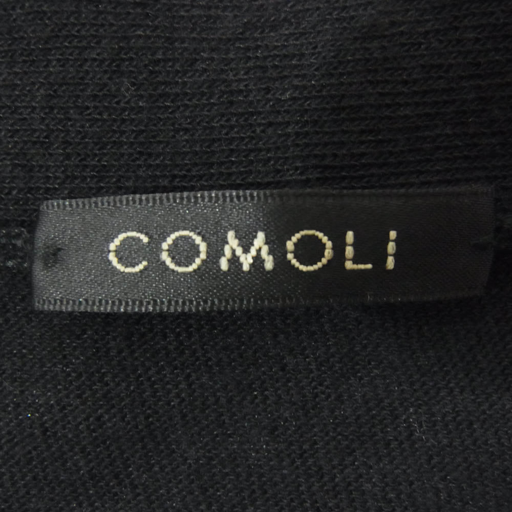 COMOLI コモリ 25SS B01-06002 コットン Vネック カーディガン ブラック系 3【中古】