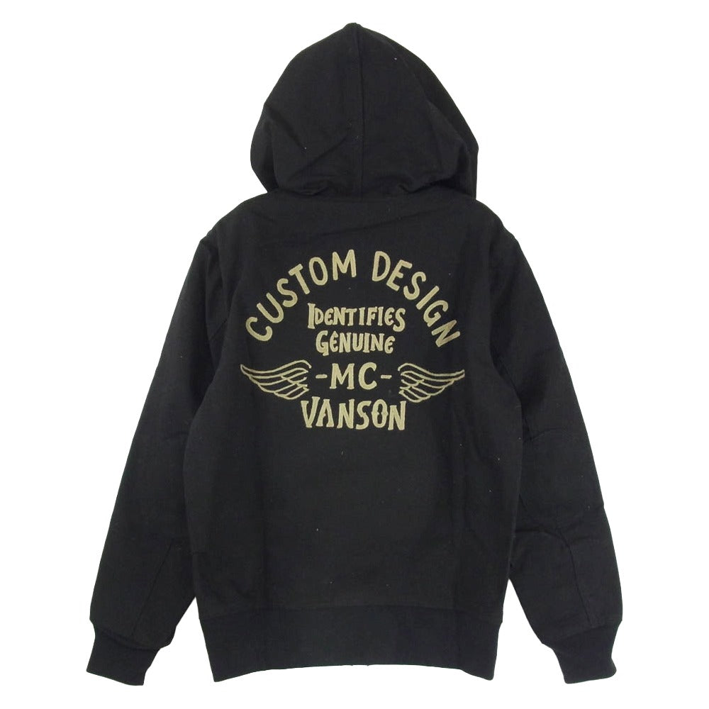 VANSON バンソン Design jacket フード ジップ アップ ジャケット ブラック系 M【中古】