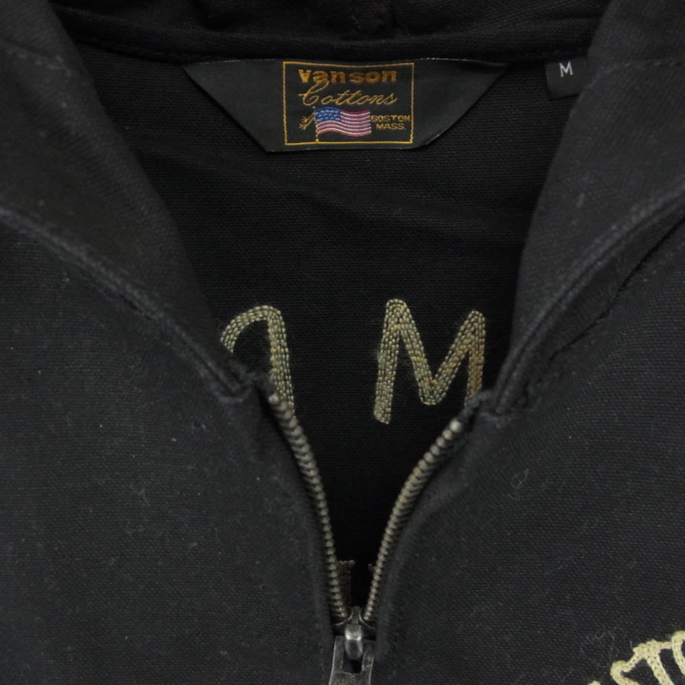 VANSON バンソン Design jacket フード ジップ アップ ジャケット ブラック系 M【中古】
