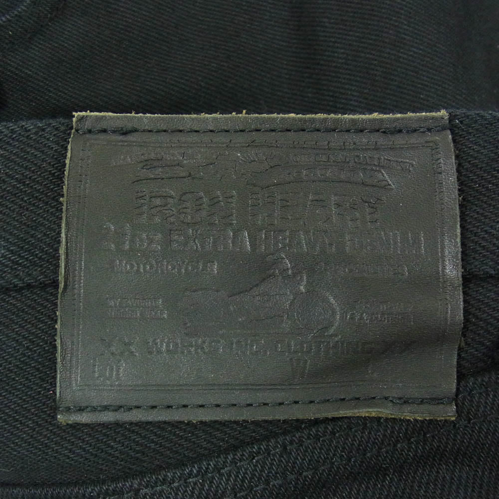IRON HEART アイアンハート 21oz EXTRA HEAVY DENIM ブラック ブーツカット デニム パンツ ブラック系 32【中古】