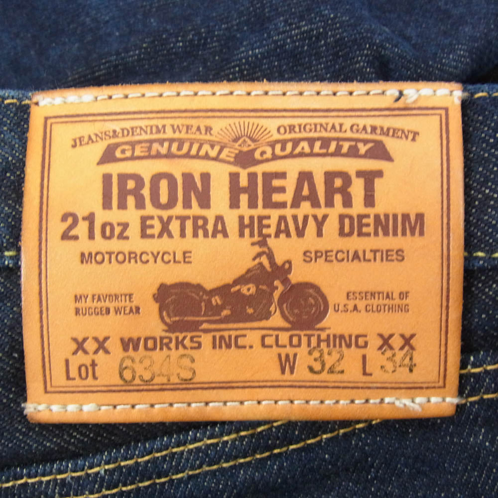 IRON HEART アイアンハート LOT 634S 21oz EXTRA HEAVY DENIM デニム パンツ インディゴブルー系 32【中古】