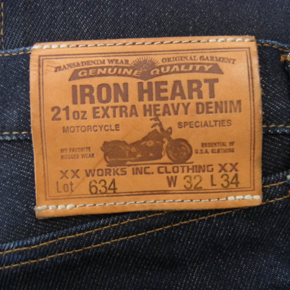 IRON HEART アイアンハート LOT 634 21ozレギュラーデニム インディゴブルー系 W32【中古】