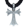 CHROME HEARTS クロムハーツ（原本無） CH CRS SML スモールCHクロス レザーブレイド ボロチップ ネックレス シルバー系 ブラック系【中古】