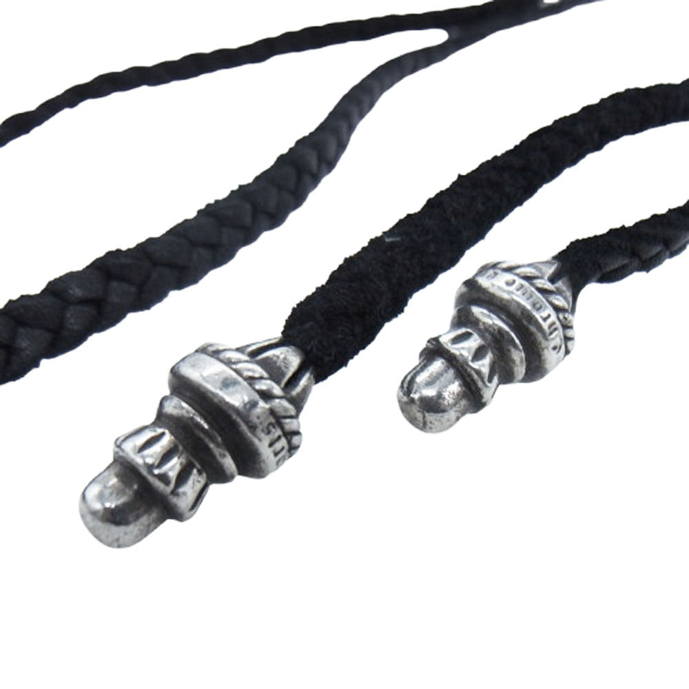 CHROME HEARTS クロムハーツ（原本無） CH CRS SML スモールCHクロス レザーブレイド ボロチップ ネックレス シルバー系 ブラック系【中古】