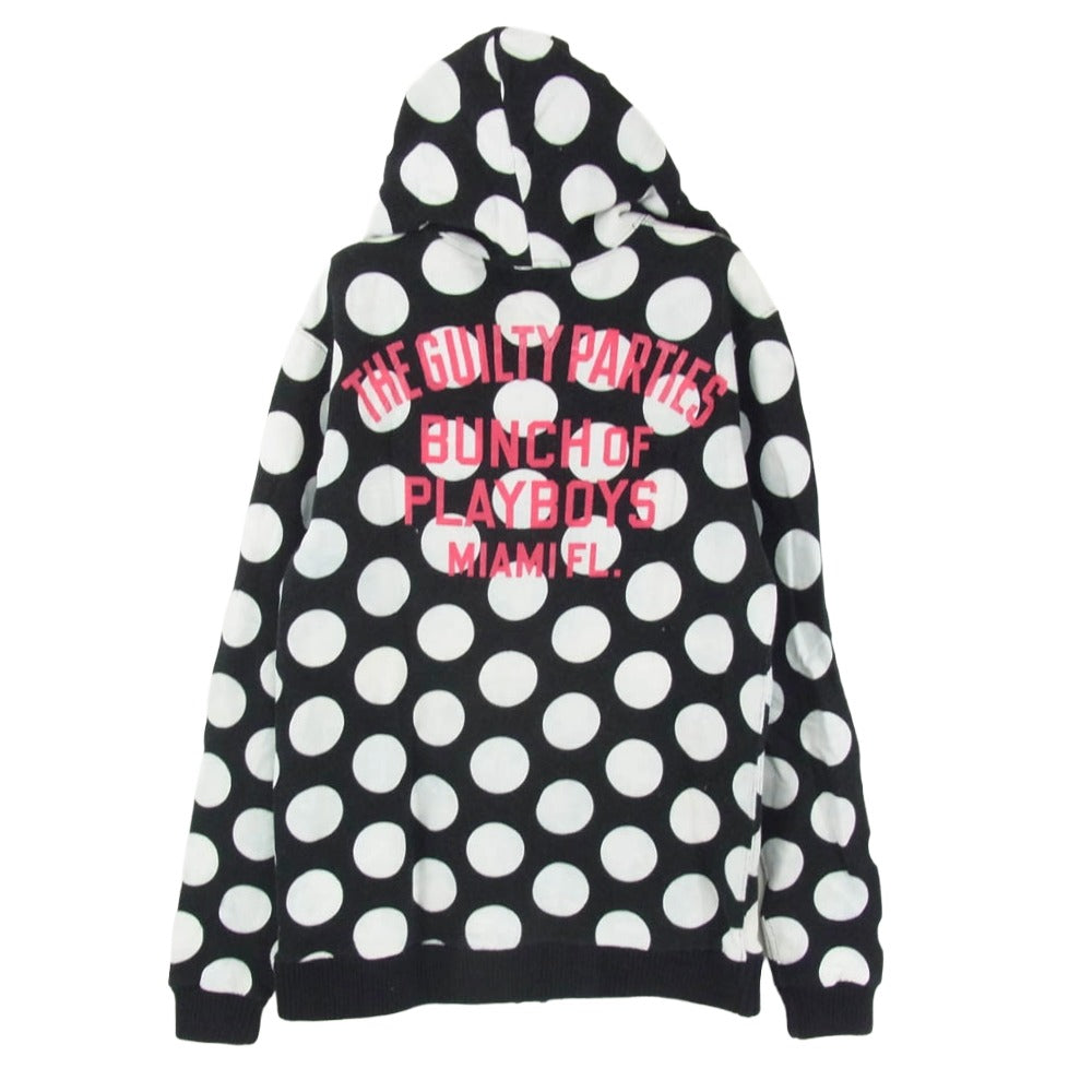 WACKO MARIA ワコマリア ドット柄 ジップフーディ ジップパーカー ブラック系 S【中古】