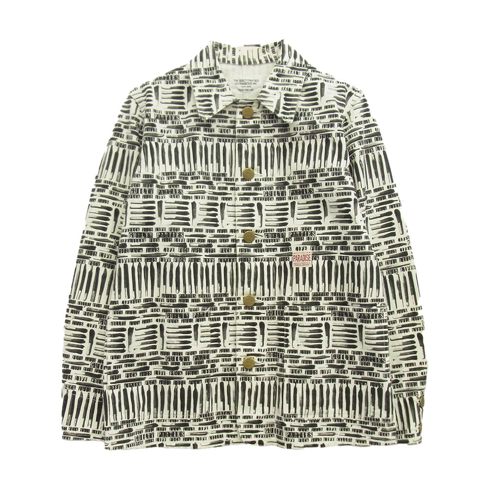 WACKO MARIA ワコマリア 13AW 13AW-COV-23 GUILTY PARTIES JFKC JOINT柄 カバーオールジャケット ホワイト系 S【美品】【中古】