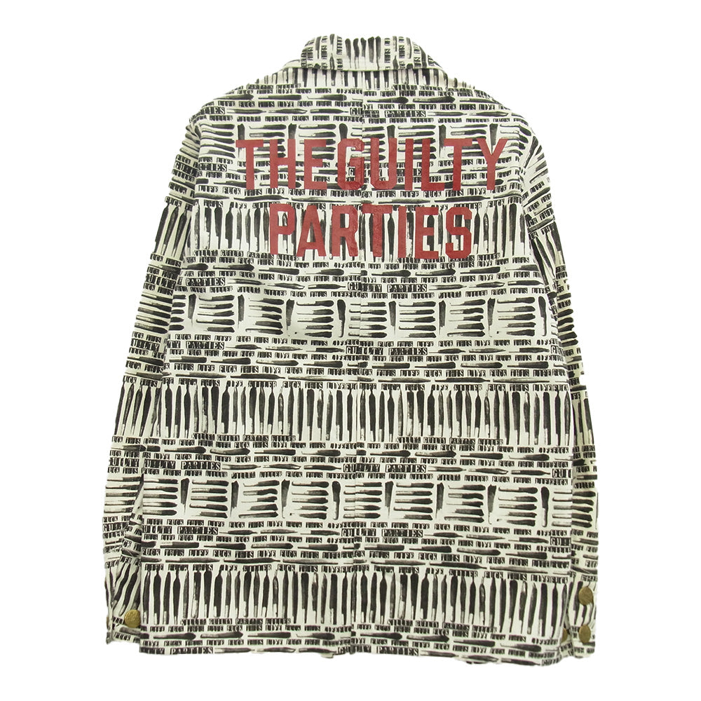 WACKO MARIA ワコマリア 13AW 13AW-COV-23 GUILTY PARTIES JFKC JOINT柄 カバーオールジャケット ホワイト系 S【美品】【中古】