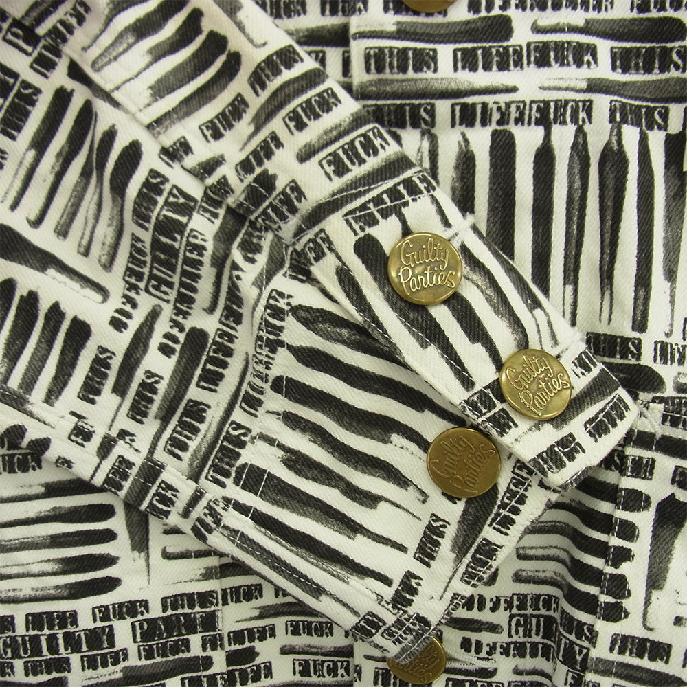 WACKO MARIA ワコマリア 13AW 13AW-COV-23 GUILTY PARTIES JFKC JOINT柄 カバーオールジャケット ホワイト系 S【美品】【中古】