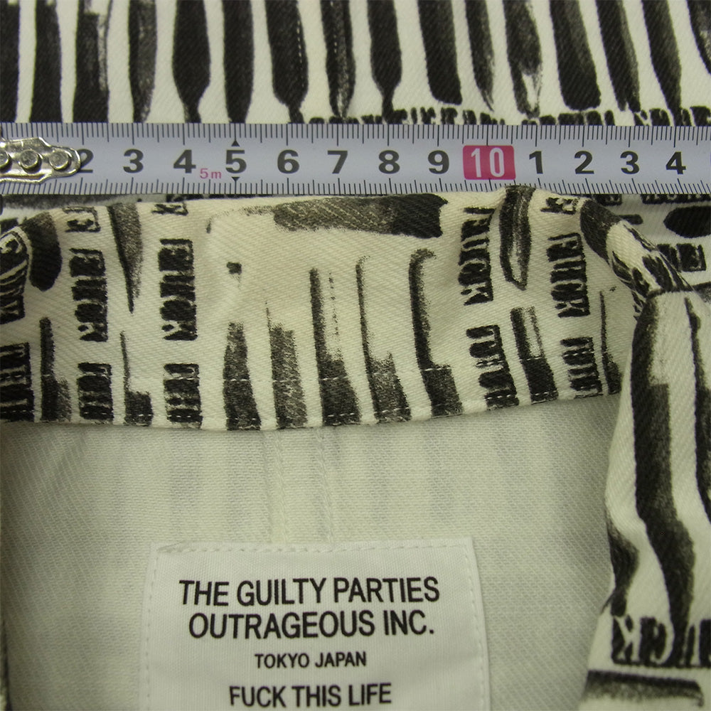 WACKO MARIA ワコマリア 13AW 13AW-COV-23 GUILTY PARTIES JFKC JOINT柄 カバーオールジャケット ホワイト系 S【美品】【中古】