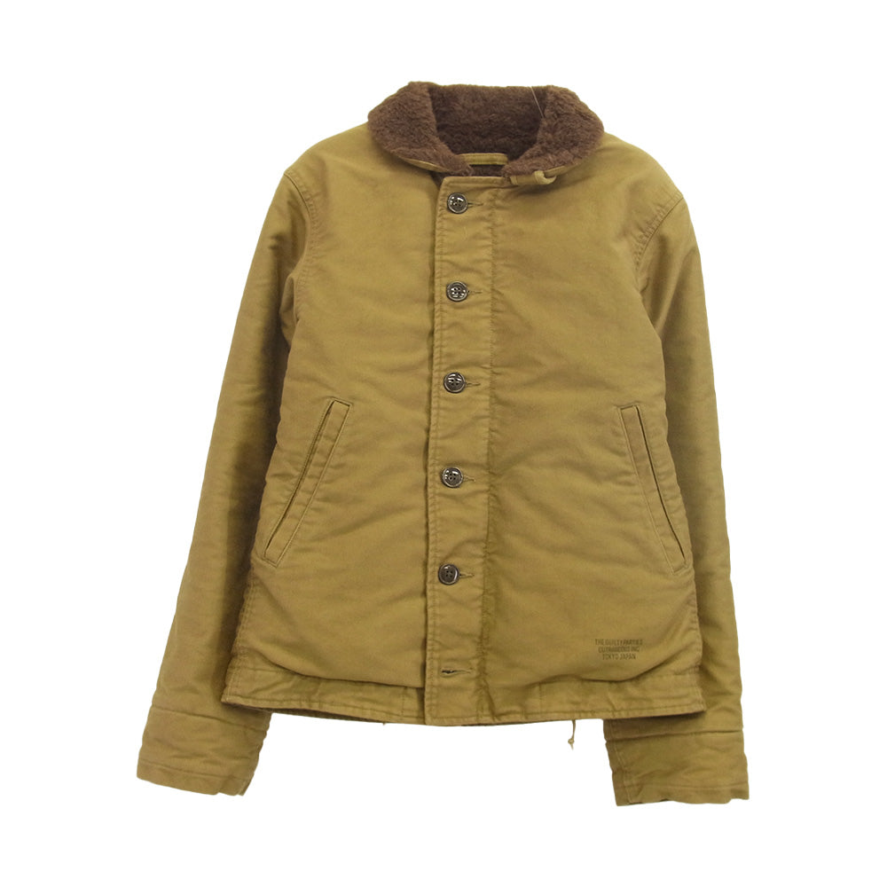 WACKO MARIA ワコマリア ALPACA BOA N-1 DECK JACKET アルパカ ボア デッキジャケット ライトブラウン系 S【美品】【中古】