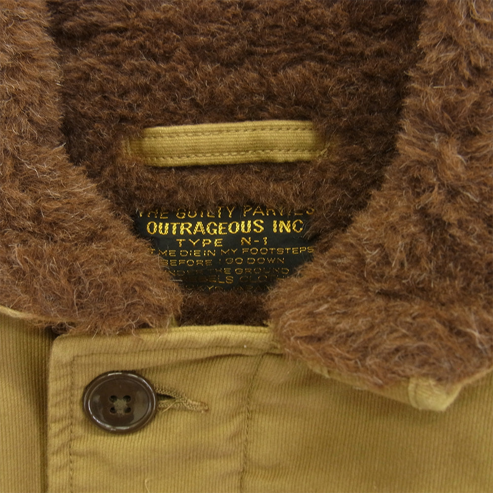 WACKO MARIA ワコマリア ALPACA BOA N-1 DECK JACKET アルパカ ボア デッキジャケット ライトブラウン系 S【美品】【中古】