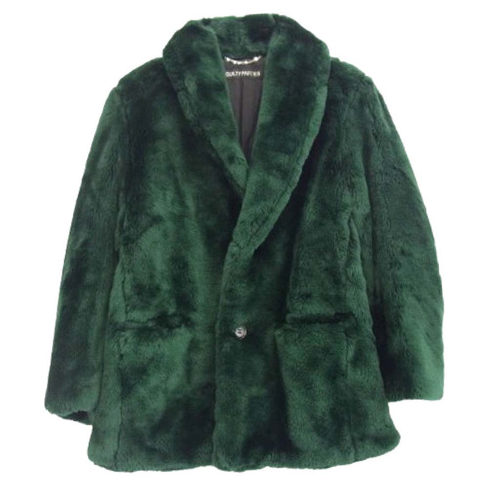 WACKO MARIA ワコマリア 21FW 21FW-WMO-CO05 FUR COAT ショールカラー ファー コート グリーン系 S【美品】【中古】