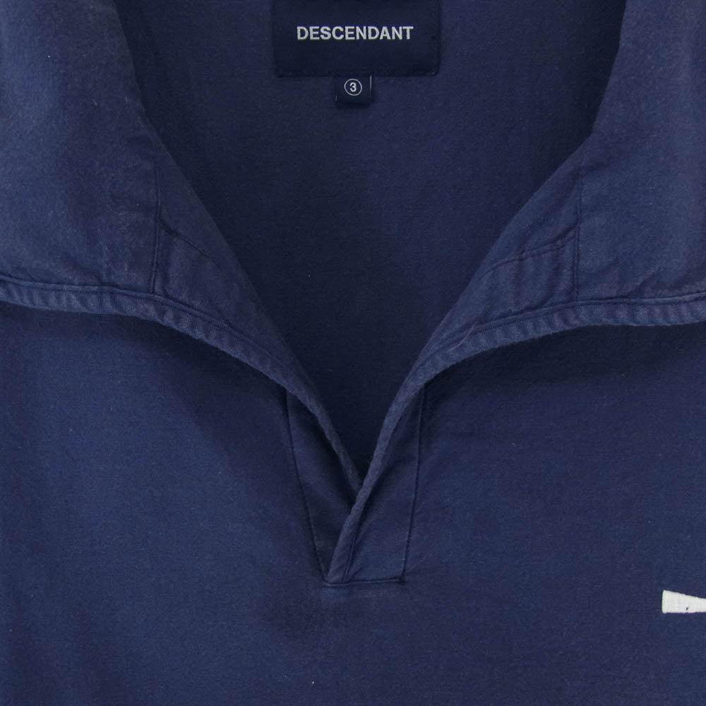 DESCENDANT ディセンダント 21SS SALOON PULLOVER LS SHIRT プルオーバー スキッパー シャツ ネイビー系 3【中古】