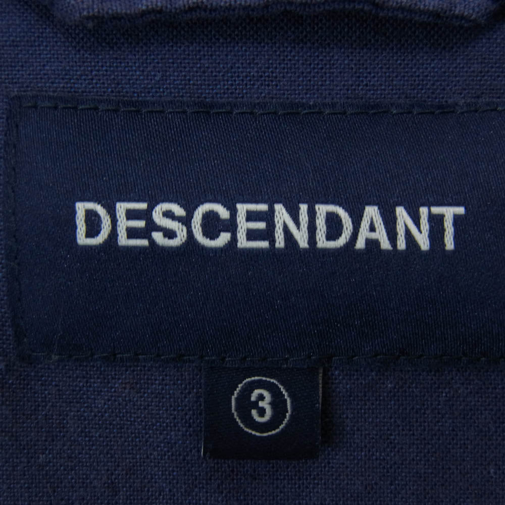 DESCENDANT ディセンダント 21SS SALOON PULLOVER LS SHIRT プルオーバー スキッパー シャツ ネイビー系 3【中古】