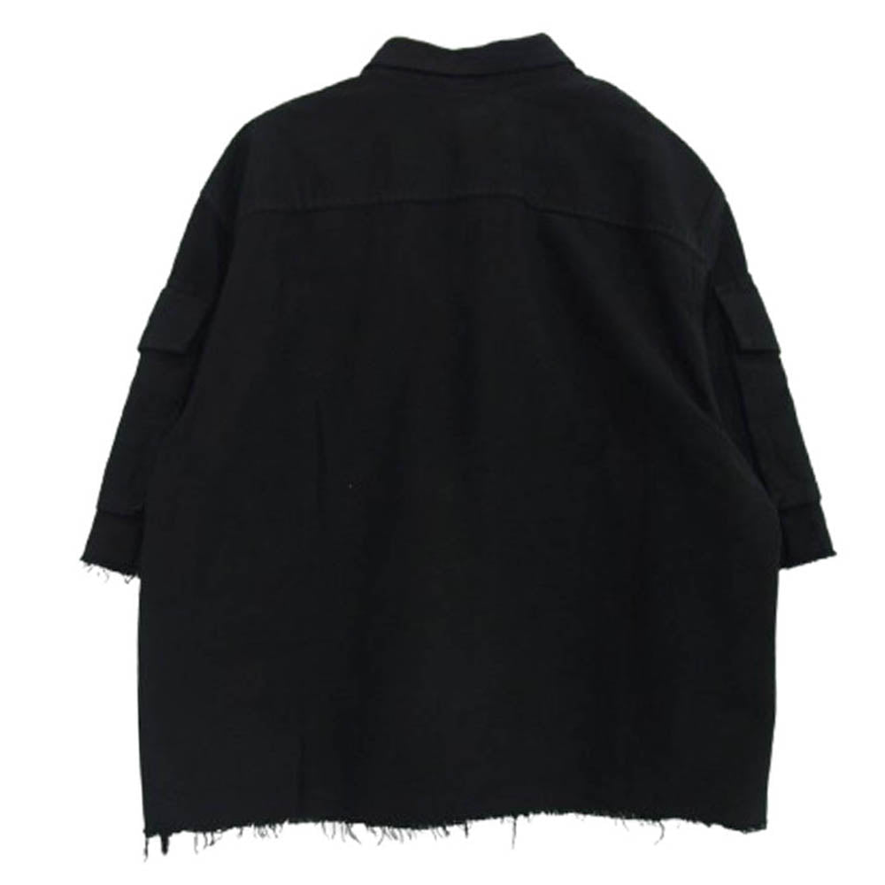 DRIES VAN NOTEN ドリスヴァンノッテン 3920700279 Century Cargo Shirt センチュリー カーゴポケット 半袖 シャツ ブラック系 サイズ表記無【中古】