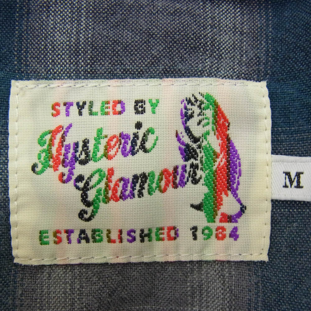 HYSTERIC GLAMOUR ヒステリックグラマー 02191AH08 ウエスタン チェック 長袖 シャツ ブルー系 M【中古】