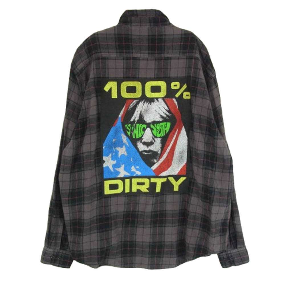 HYSTERIC GLAMOUR ヒステリックグラマー 23AW 02233AH09 SONIC YOUTH チェック 長袖 シャツ ダークグレー系 M【中古】