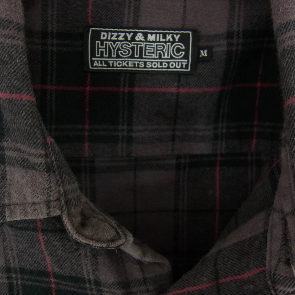 HYSTERIC GLAMOUR ヒステリックグラマー 23AW 02233AH09 SONIC YOUTH チェック 長袖 シャツ ダークグレー系 M【中古】