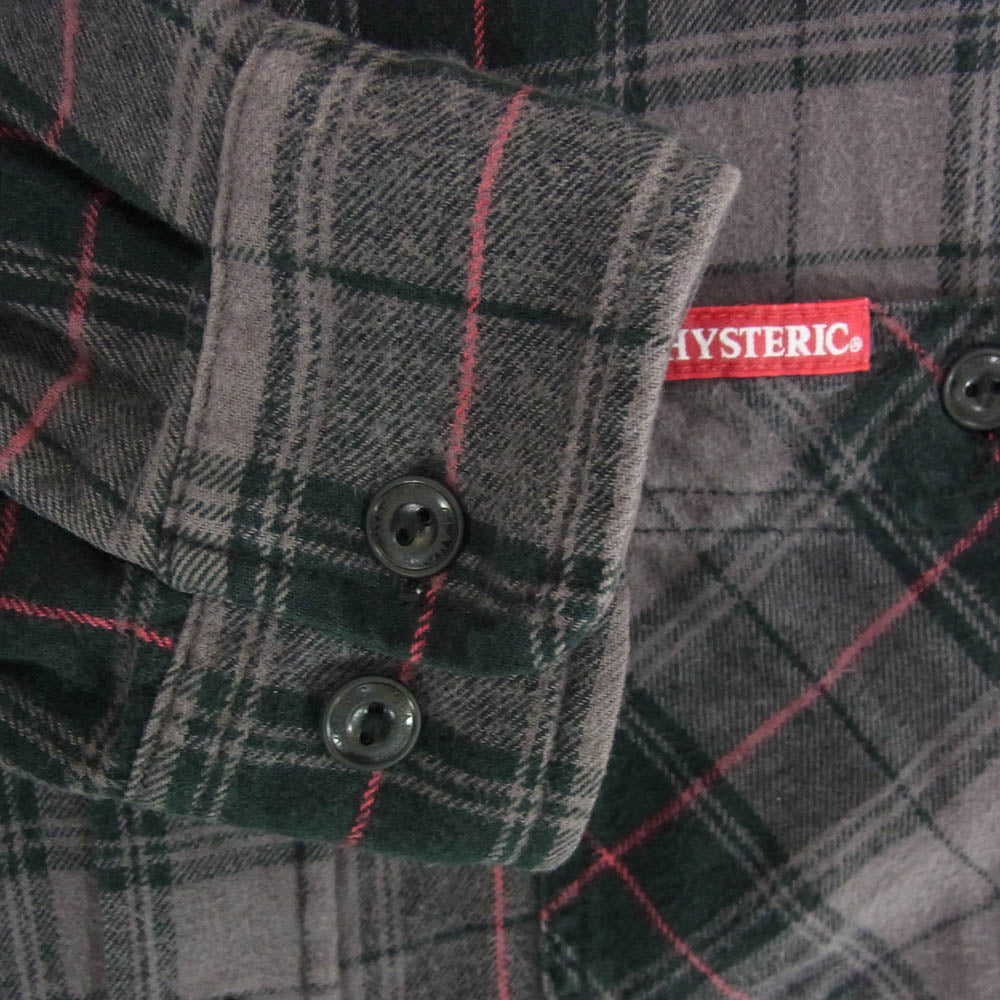 HYSTERIC GLAMOUR ヒステリックグラマー 23AW 02233AH09 SONIC YOUTH チェック 長袖 シャツ ダークグレー系 M【中古】