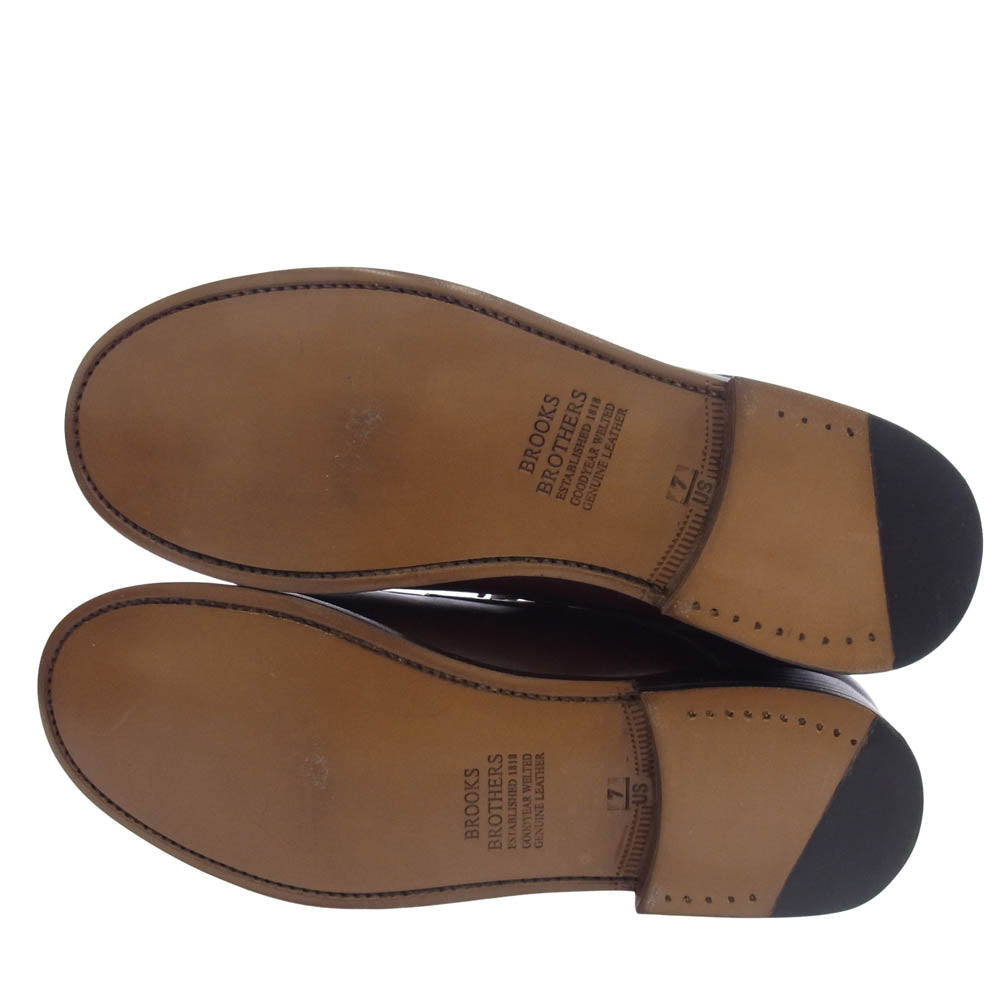 Brooks Brothers ブルックスブラザーズ 7ホール Uチップ レザー ブーツ ブラウン系 US7【極上美品】【中古】