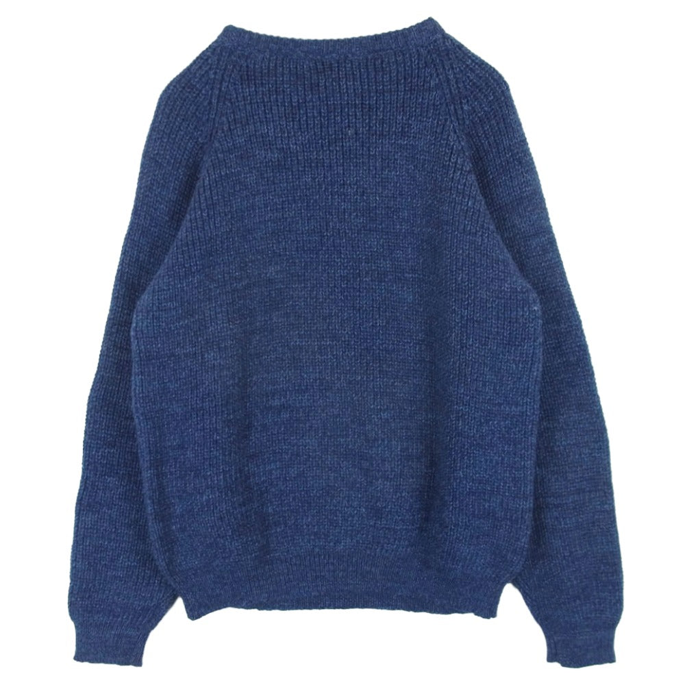 L.L.Bean エルエルビーン 90s ヴィンテージ 英国製 ブリティッシュウール100％ クルーネック ニット セーター ブルー系 38 / 40【中古】