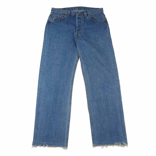 Levi's リーバイス 501 USA製 スモールe ボタン裏520刻印 カットオフ デニムパンツ ジーンズ インディゴブルー系 W30L34【中古】