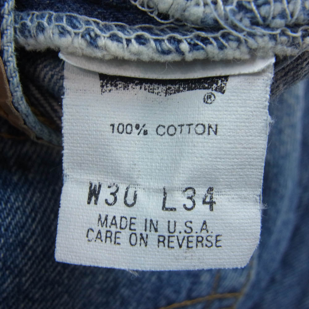 Levi's リーバイス 501 USA製 スモールe ボタン裏520刻印 カットオフ デニムパンツ ジーンズ インディゴブルー系 W30L34【中古】