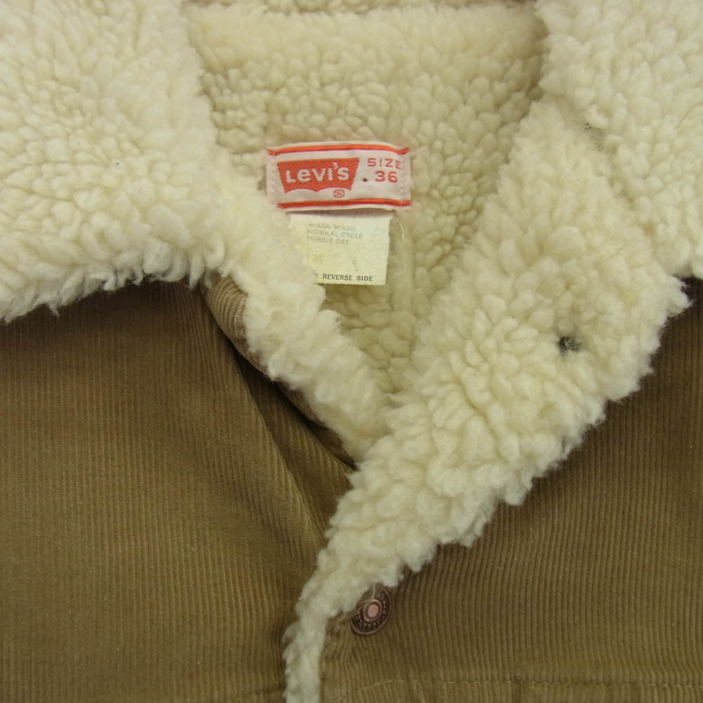 Levi's リーバイス 70605-1523 白タブ コーデュロイ ボア ジャケット ベージュ系 36【中古】