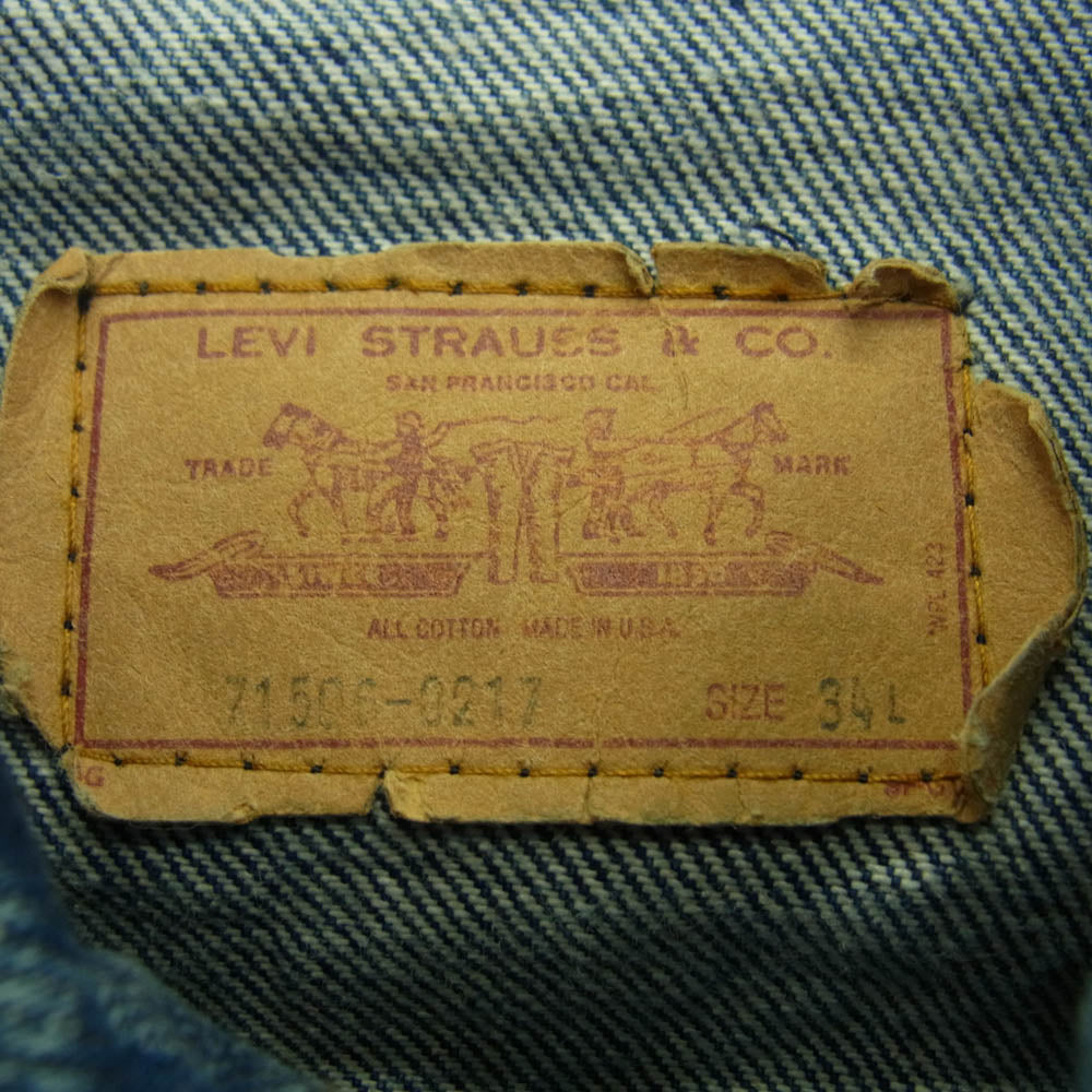 Levi's リーバイス 71506-0217 スモールe デニム トラッカージャケット Gジャン インディゴブルー系 34Ｌ【中古】