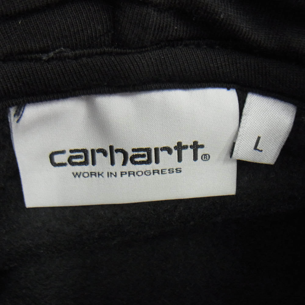 Carhartt カーハート 袖金刺繍 ラグラン 無地 プルオーバー パーカー ブラック系 L【中古】