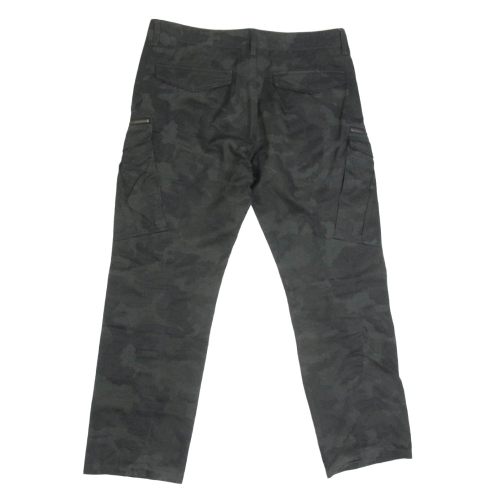 AVIREX アヴィレックス 6196128 ZIP POCKET CARGO PANTS カモフラ 迷彩 ジップポケット カーゴパンツ ブラック系 XL【中古】