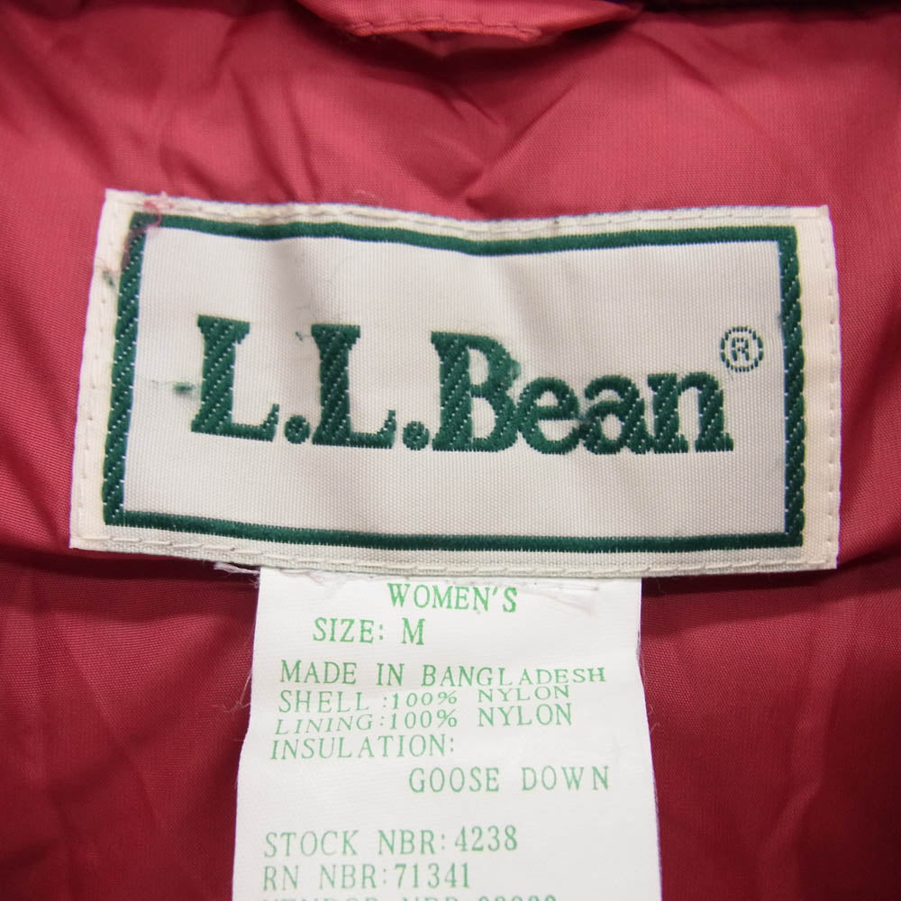 L.L.Bean エルエルビーン VINTAGE ヴィンテージ 90s レディース ダウン ベスト レッド系 エンジ系 M【中古】