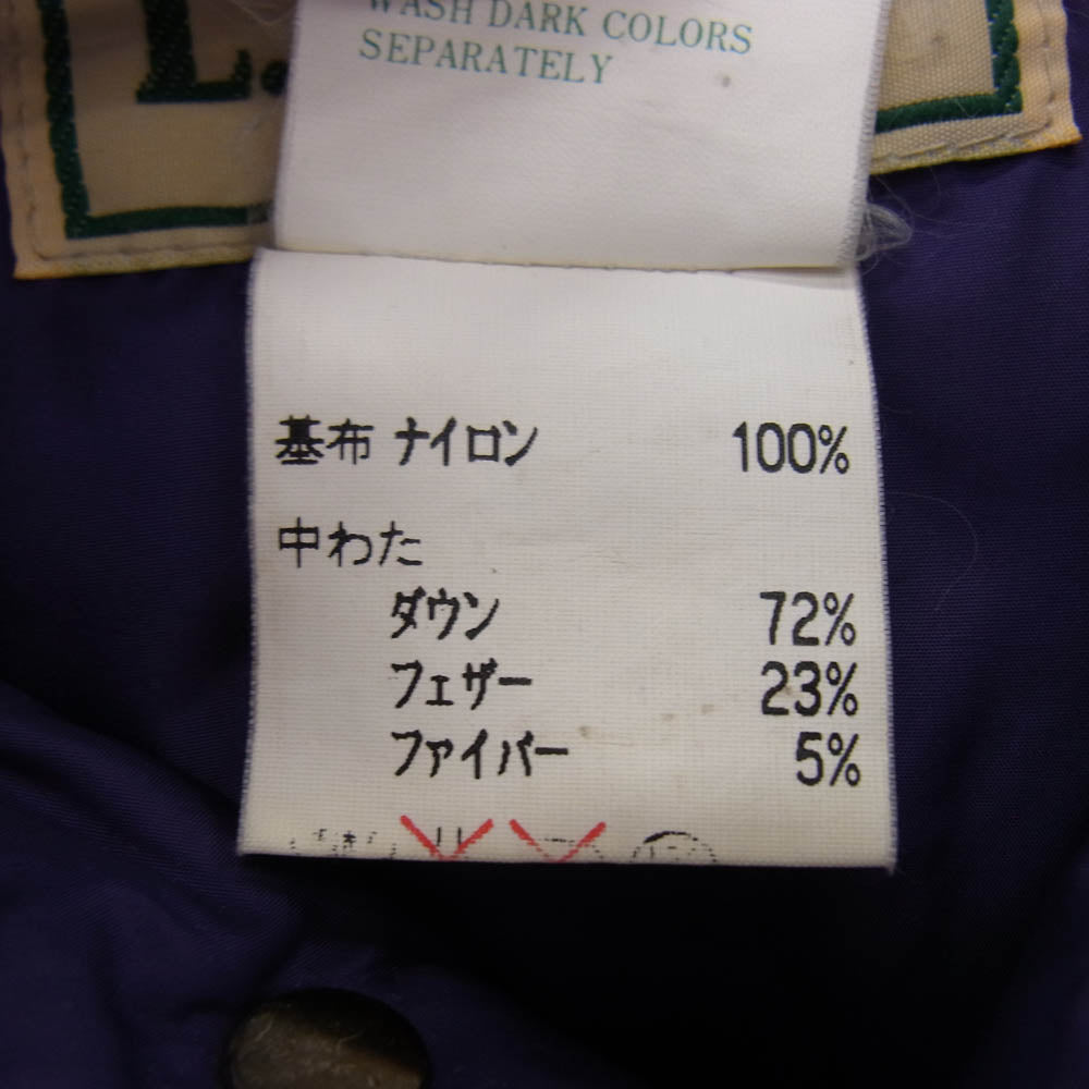 L.L.Bean エルエルビーン VINTAGE ヴィンテージ 90s ダウン ベスト パープル系 パープル系 M【中古】