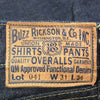 Buzz Rickson's バズリクソンズ BR43041 Lot.041 WORLD WAR II WAIST OVERALLS デニムパンツ インディゴブルー系 31【極上美品】【中古】