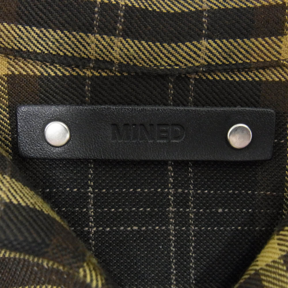 MINEDENIM マインデニム 23AW 2309-5003-67-032 Wool Check Open Collar SH レーヨン オープンカラー チェック シャツ ブラウン系 イエロー系 3【中古】