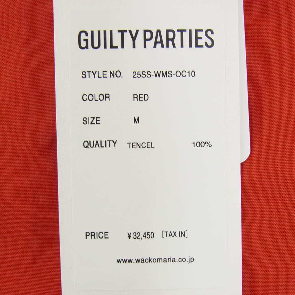 WACKO MARIA ワコマリア 25SS-WMS-OC10 50'S SHIRT L/S TYPE-3 オープン カラー 長袖 シャツ レッド系 M【中古】