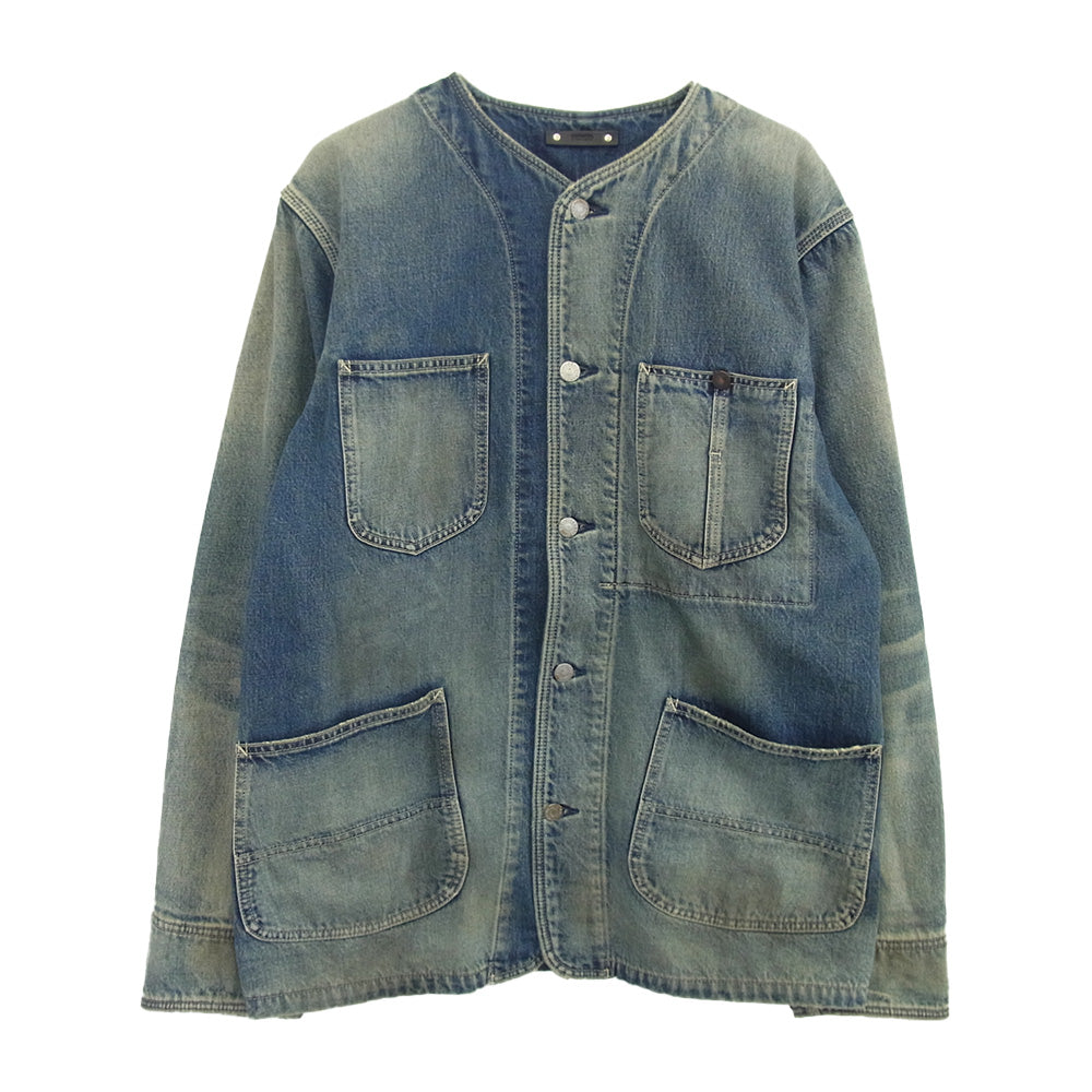 MINEDENIM マインデニム 2310-90003-85-032 Blanket Lining Nocollar Coverall ノーカラー カバーオール デニム ジャケット インディゴブルー系 3【中古】