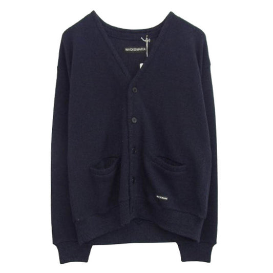WACKO MARIA ワコマリア 25SS-WMK-KN02 CLASSIC KNIT CARDIGAN クラシック ニット カーディガン ネイビー系 L【極上美品】【中古】